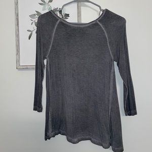 Gray cross back long sleeve shirt